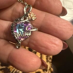 Heart-Shaped Purple Pendant Necklace